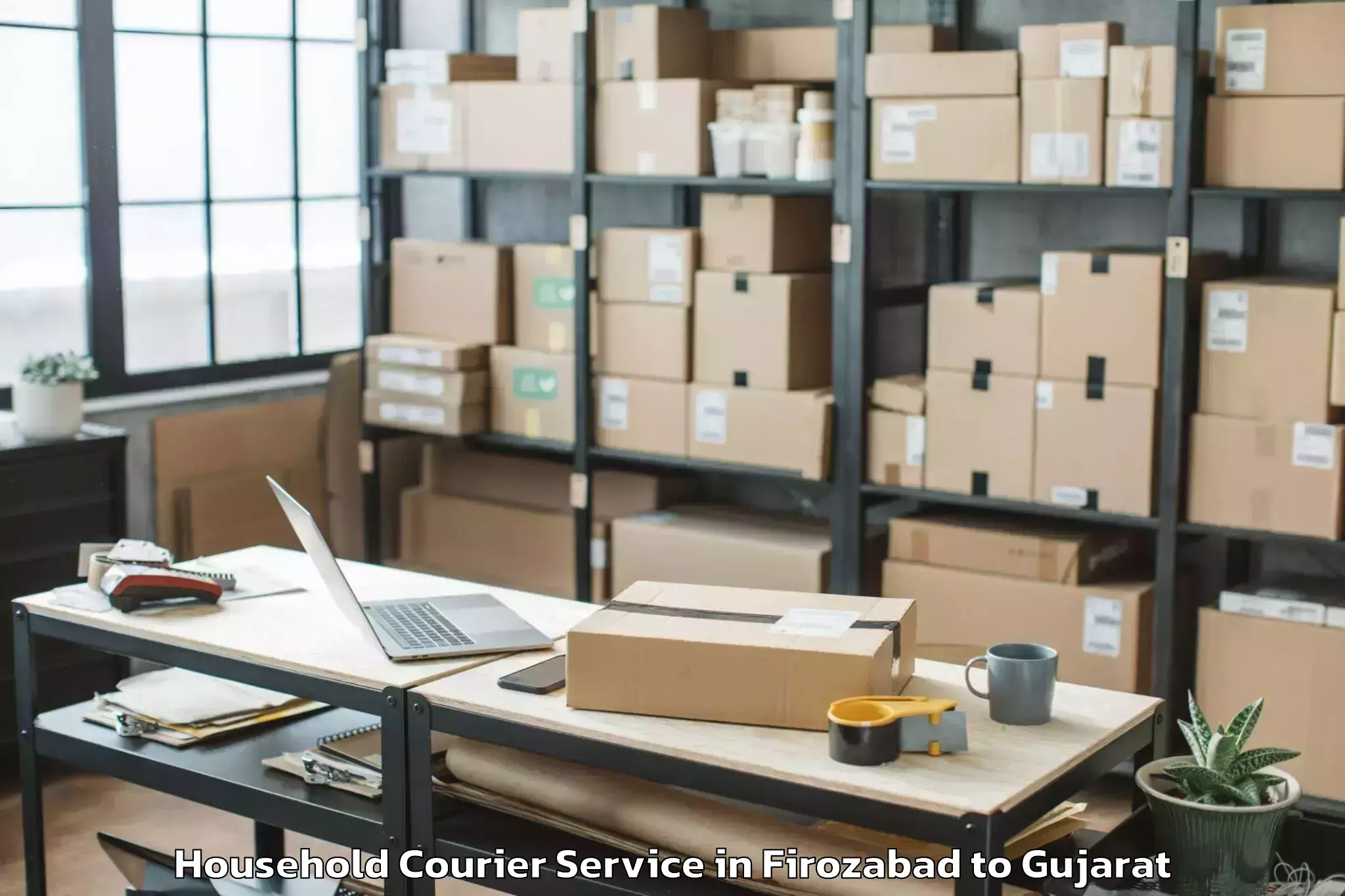 Reliable Firozabad to Bardoli Household Courier